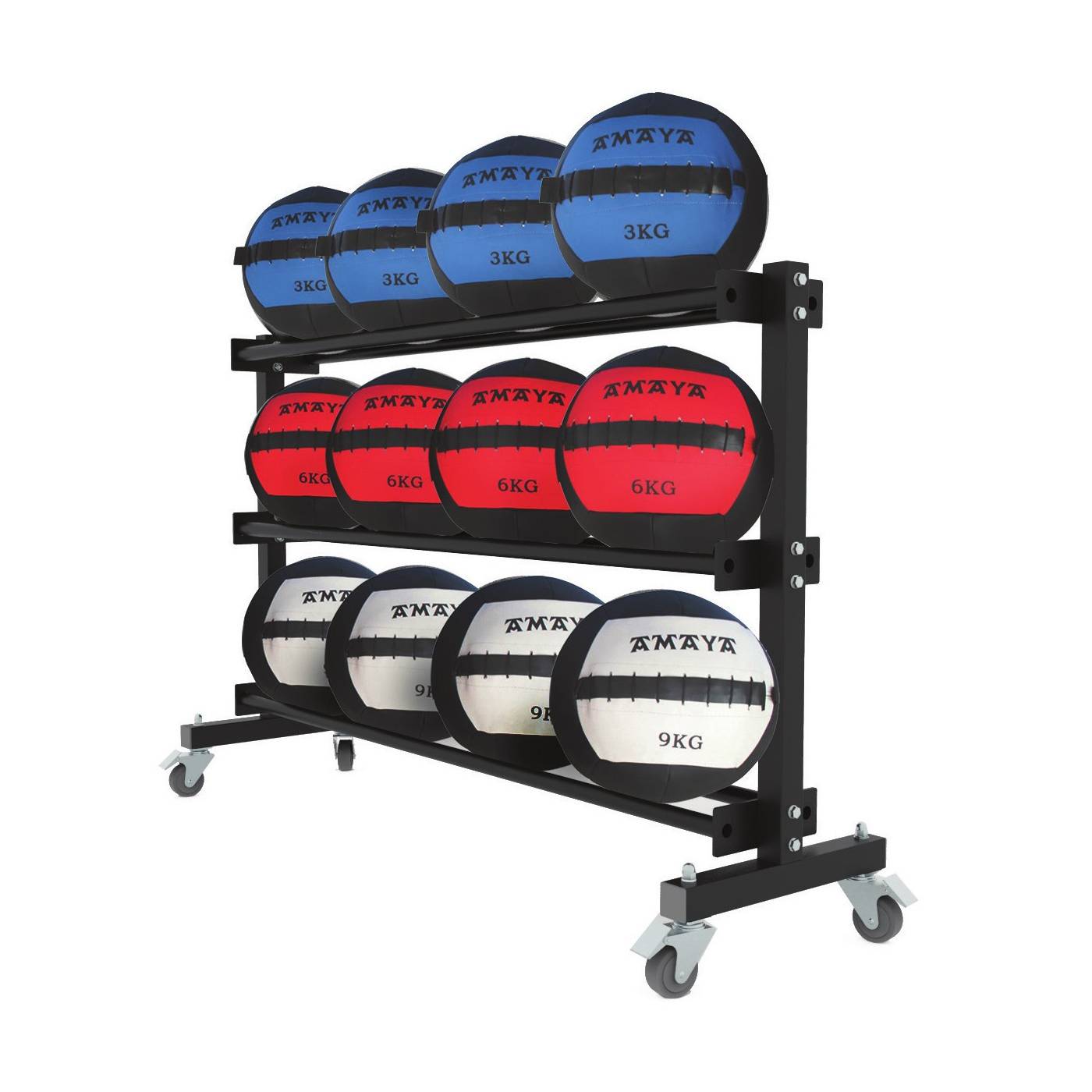 Estantería móvil para balones medicinales (3 Pisos)